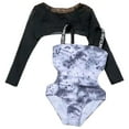 thumbnail image 3 of XZNPDUCQ Toddler Baby Girl's 2Pcs Swimsuits One 𝐏iece Bikini Bathing Suit +Long Sleeve Cover Up Girls Beach Swimsuit Set Swimming Suit For Girls 9-10 Years Light Gray, 3 of 7
