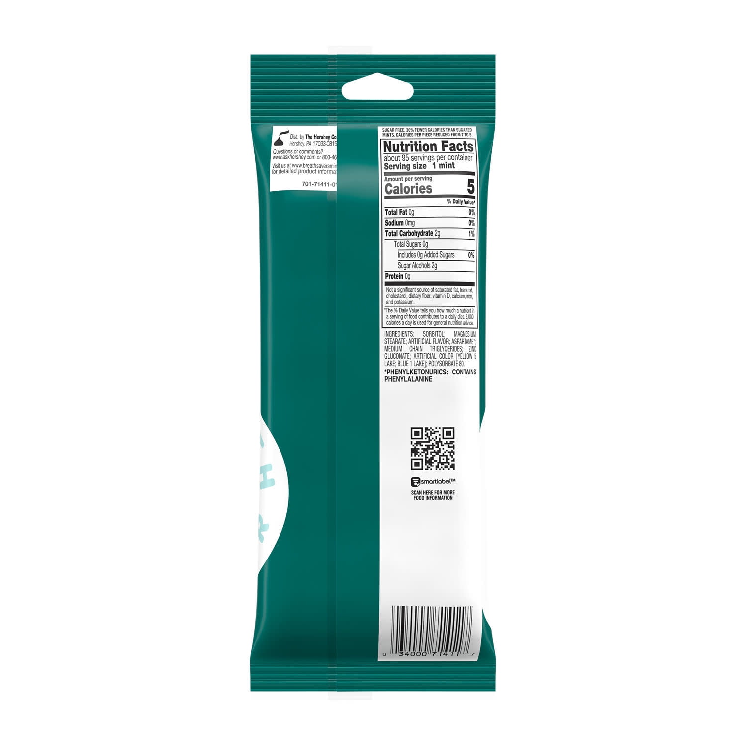 (3 pack) Breath Savers Wintergreen Flavored Sugar Free Breath Mints, Rolls 0.75 oz, 8 Count