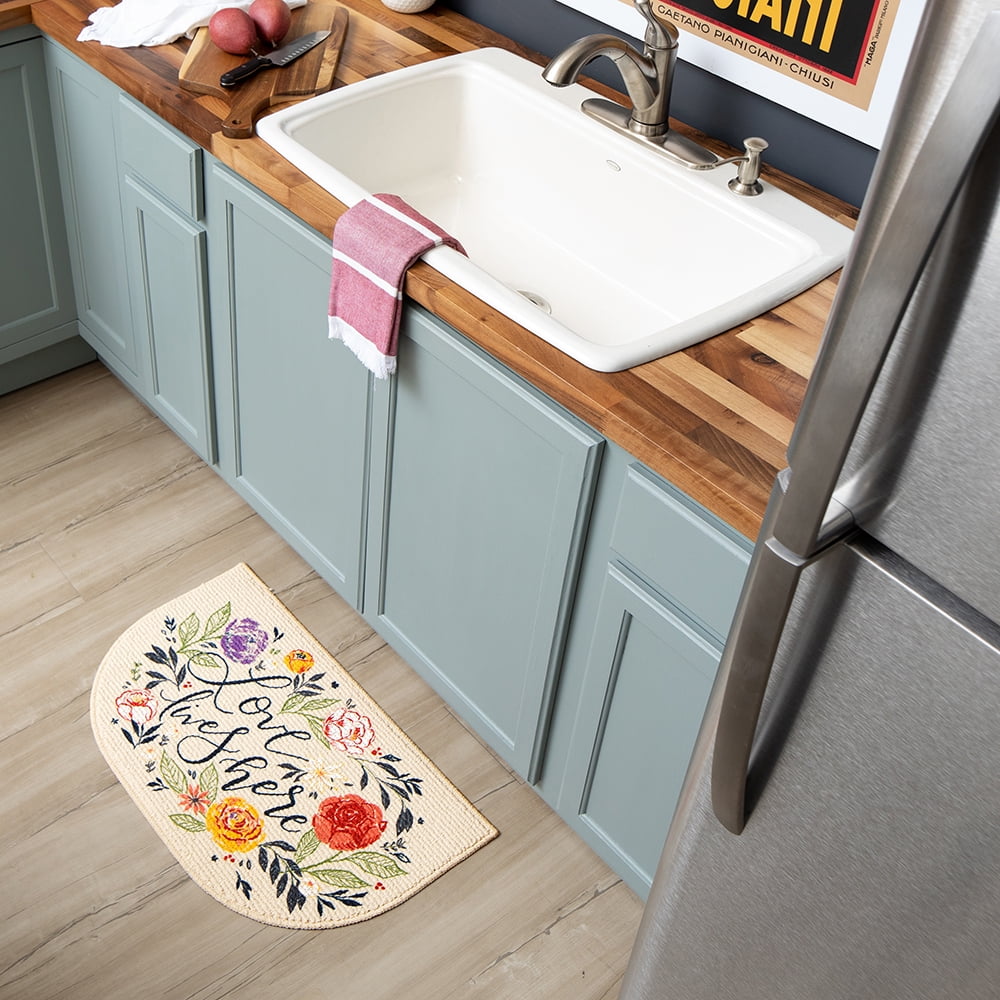 Mainstays Natures Trend Love Is Here Floral Kitchen Rug, Multi-Color, 18' x 30'