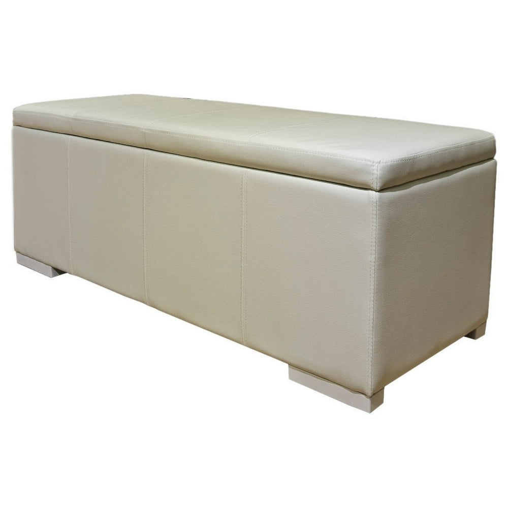 Greatime OS001 Large Storage Ottoman, White