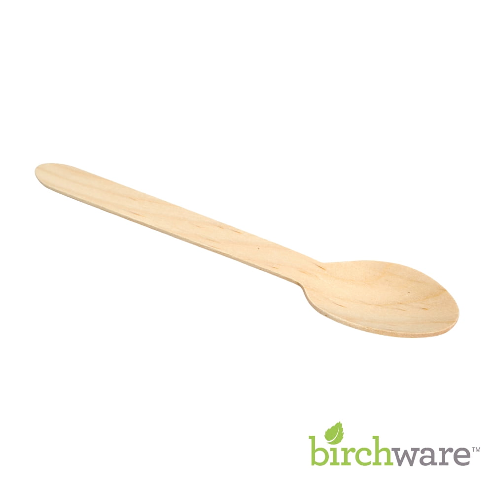 Birchware Compostable Wooden Disposable Spoons, 1000 Count