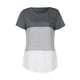 thumbnail image 3 of ICHUANYI Clearance Fashion Woman Rounk Neck Summer Short Sleeve Blouse T-Shirt Causal Printing Tops(Gray, L) ICHUANYI WER2023081505493, 3 of 4