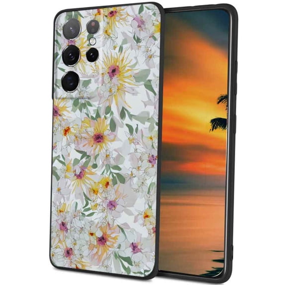 Compatible with Samsung Galaxy S22 Ultra Phone Case, Flowers-19 Case Men Women, Flexible Silicone Shockproof Case for Samsung Galaxy S22 Ultra