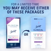 Secret Clinical 100HR Antiperspirant Deodorant, Invisible Solid, Clean Lavender, 2.6oz