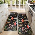 thumbnail image 4 of Kitchen Rugs Sets Of 2,Colorful Mushroom Leaf Black Pattern Anti Fatigue Kitchen Mat Rugs Non Slip Washable,Decorative Kitchen Floor Mats for Kitchen,Sink,Laundry,17"x47"+17"x47", 4 of 5