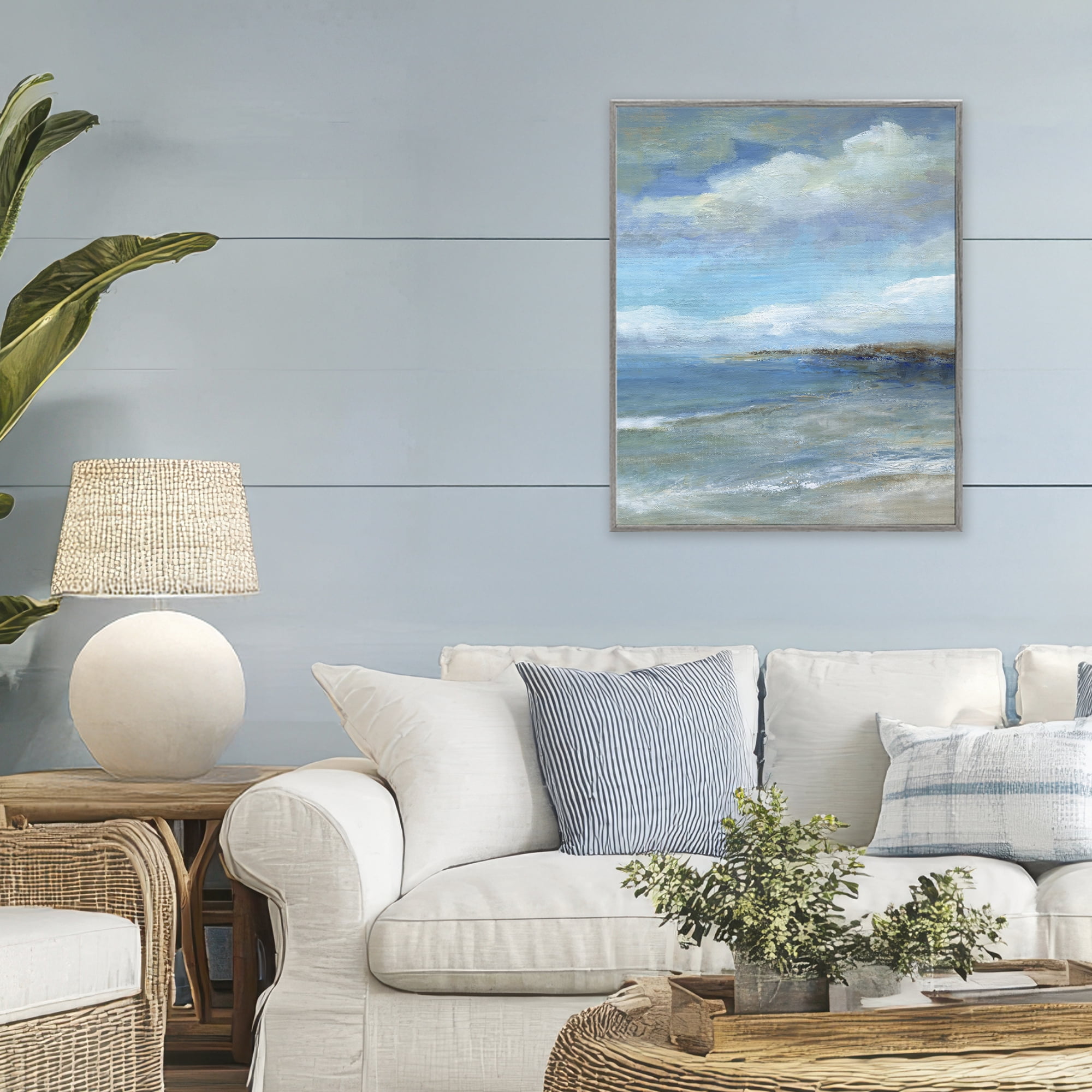 Stupell Industries Shore's Calm Breeze Gray Framed Giclee Art, design by Carol Robinson