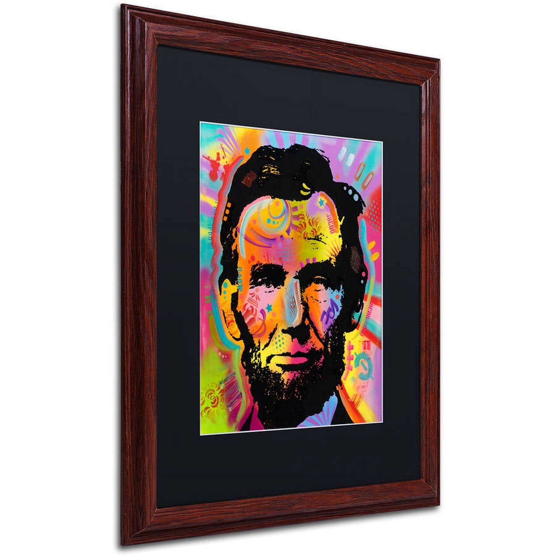Trademark Fine Art "Abraham Lincoln IV" Canvas Art by Dean Russo, Black Matte, Wood Frame