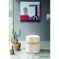 thumbnail image 2 of Meridian Furniture Hailey Contemporary Velvet Ottoman/Stool in Cream, 2 of 4