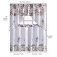 thumbnail image 2 of Flower Embroidered 3-Piece Kitchen Curtain Tiers & Swag Set, White color, 58x36 & 28x36 inches for daily life and holiday, 2 of 3