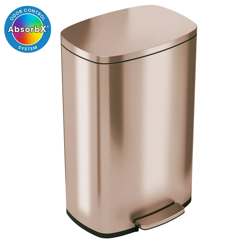 Step Trash Can 13.2 Gallon Stainless Steel Rose Gold photo 1