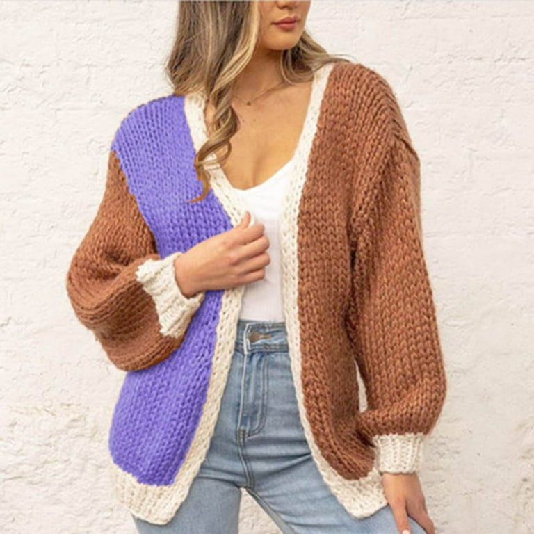 Cardigan for Women Long Sleeve Sweater for Womens Knitted Crochet Cardigans Color Block Patchwork Outerwear Open Front Kimono Sweaters Sueter Para Mujer Elegantes - Walmart.com Cardigan for Women Long Sleeve Sweater for Womens Knitted Crochet Cardigans Color Block Patchwork Outerwear Open Front Kimono Sweaters Sueter Para Mujer Elegantes - Walmart.com