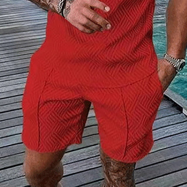 TopLLC Mens Shorts, Men pants Men's Cotton Elastic Drawstring Color Sports Pocket Shorts