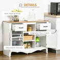 thumbnail image 5 of HOMCOM 42" Sideboard Buffet Cabinet, Accent Kitchen Cabinet, Coffee Bar Cabinet with Storage Drawers and Adjustable Shelves for Living Room, White, 5 of 9