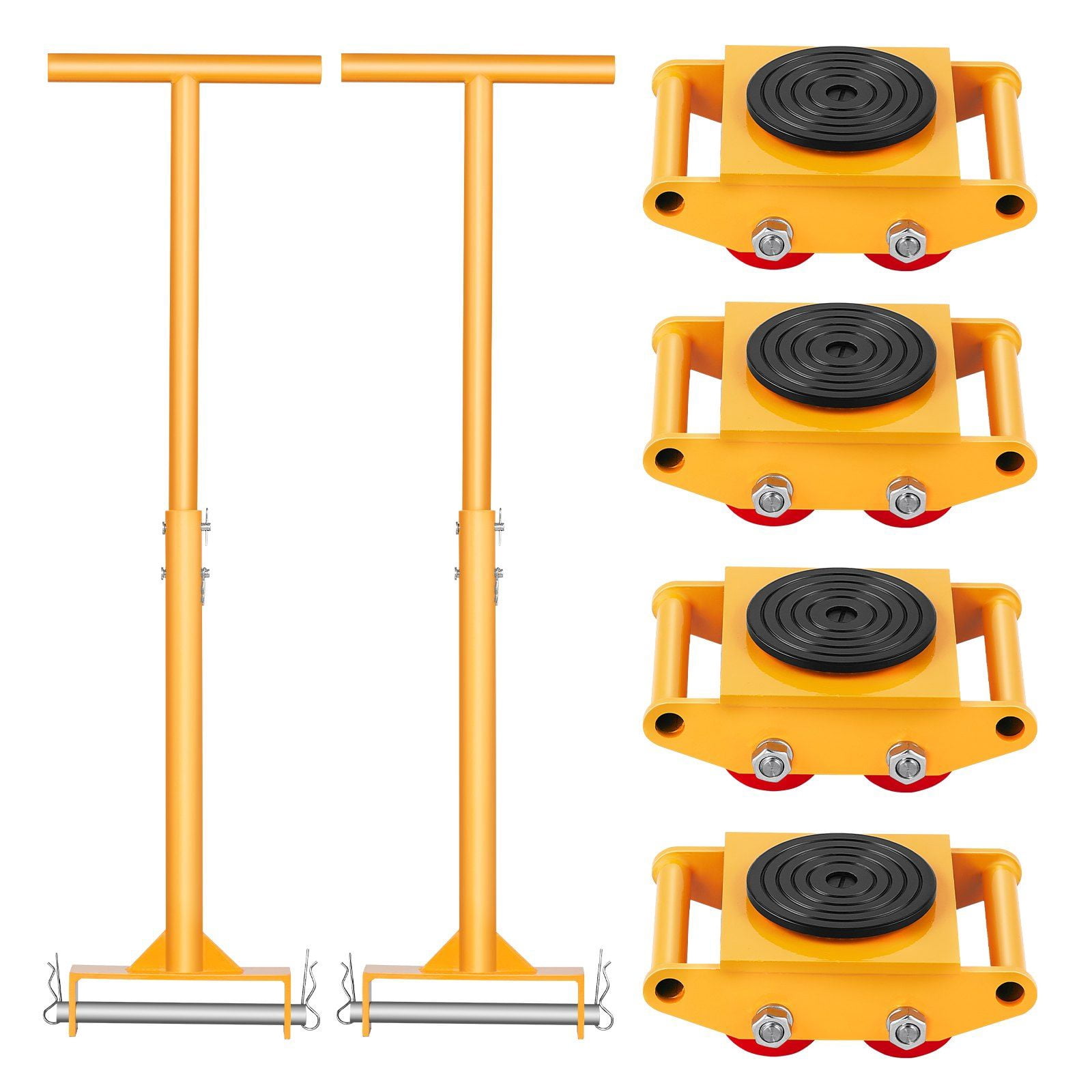 360° Rotating Machine Skate, 13228 lbs (6T) Load Capacity, Industrial Machinery Moving Dolly with Handle