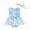 Blue, variant on Aojekbee Baby Girl Summer Jumpsuit Daisy Print Cute Bow Sleeveless Romper Dress and Headband Set Cute Fashion Clothes Outfits
