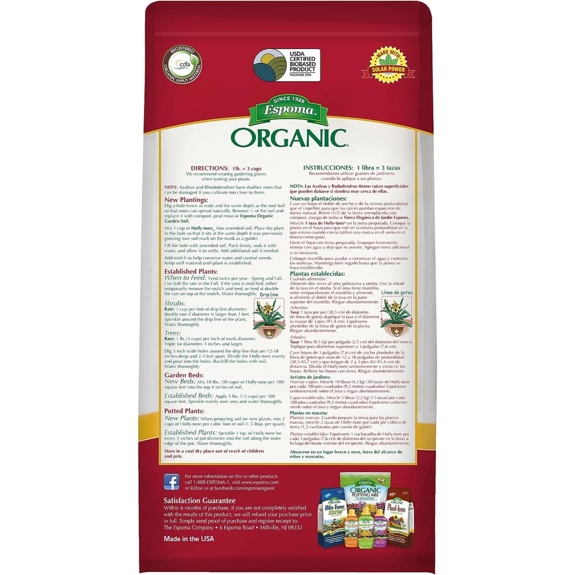 Espoma Holly-Tone Plant Food 4-3-4 - Natural Fertilizer, Acid-Loving Plants - 3 Pack, 4 lbs