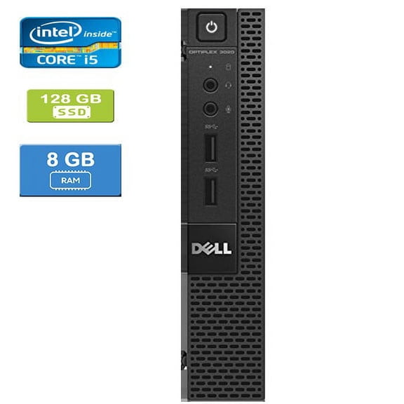 Used: Dell 3020 MICRO Intel Core i5-4590T , 8GB, 128GB SSD, Win 10 Pro