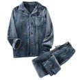 thumbnail image 4 of SUYIDA Warm Winter Pajamas for Women,Coral Pajama Set Soft Flannel Sleepwear for Cold Weather Home Wear with Thick Warm Fabric - Navy, 4 of 7