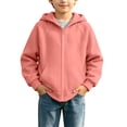 thumbnail image 2 of BLVB Boys Girls Zip up Hoodies Kids Casual Long Sleeve Hooded Sweatshirt Fall Jacket with Pockets 5-16 Years(Pink,9-10 Years), 2 of 9