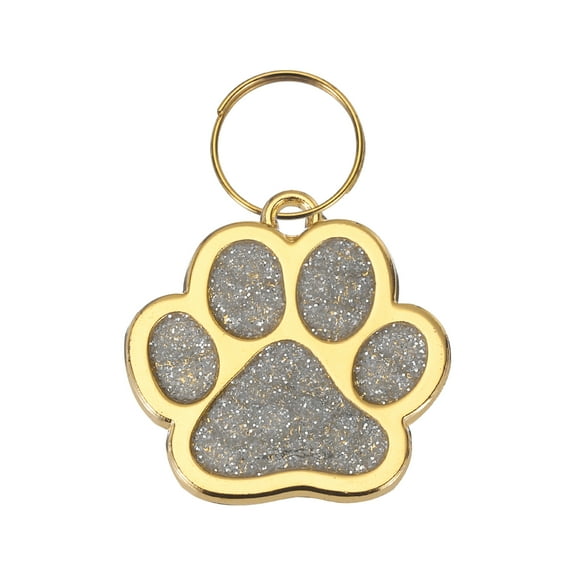 Uxcell Pet ID Tags Cute Paw Shape, 30x30mm Metal Personalized Engraving Up to 5 Lines for Pet Dog ID Tags (Silver)