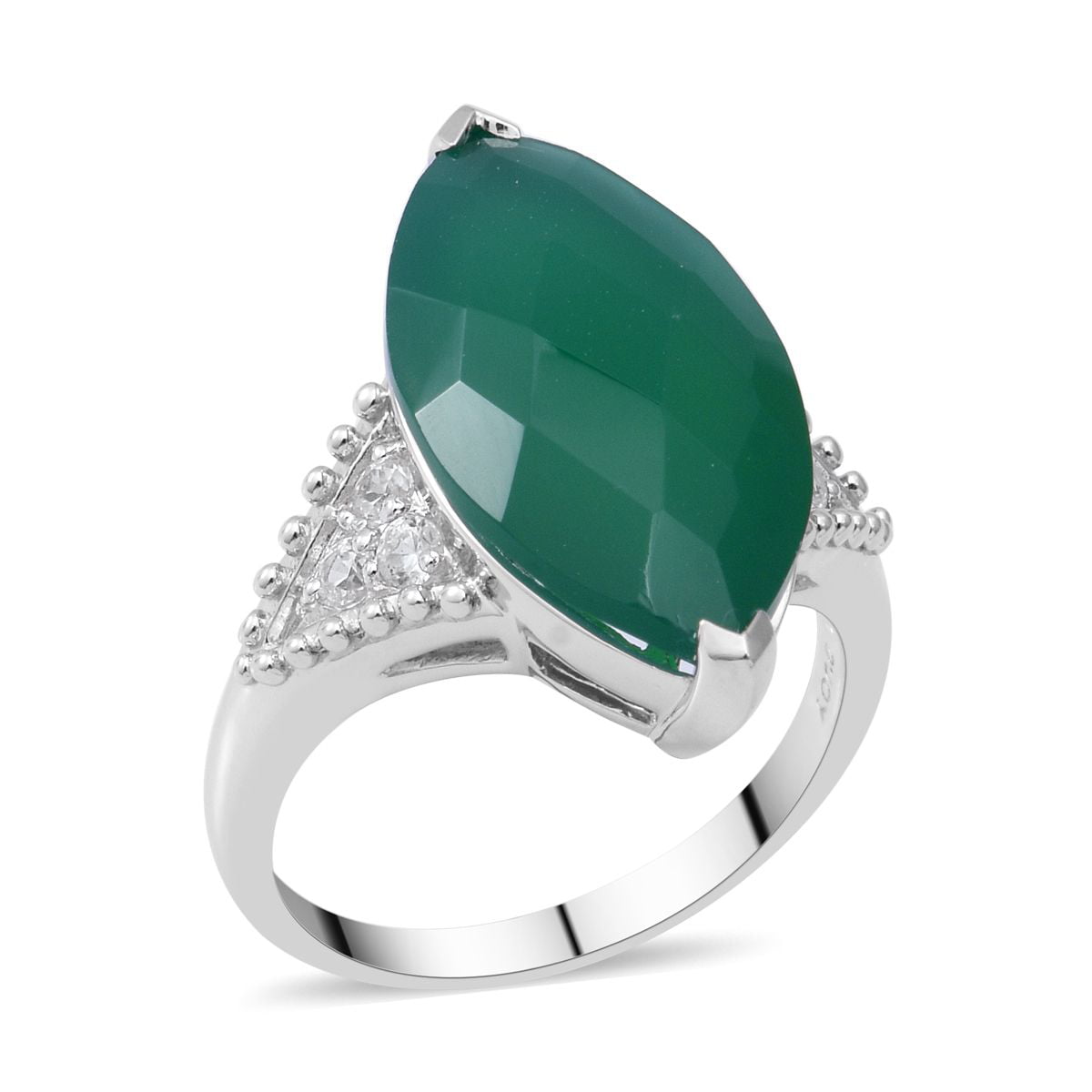 Silver Plated Designer Ring Girls Jewelry Sale Gemstone Ring Green Onyx Ring Bulk Ring Supply Anniversary Gift Women Ring