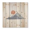 thumbnail image 3 of Designart 'Abstract Red Moon With Mountainscape' Modern Print on Natural Pine Wood, 3 of 5