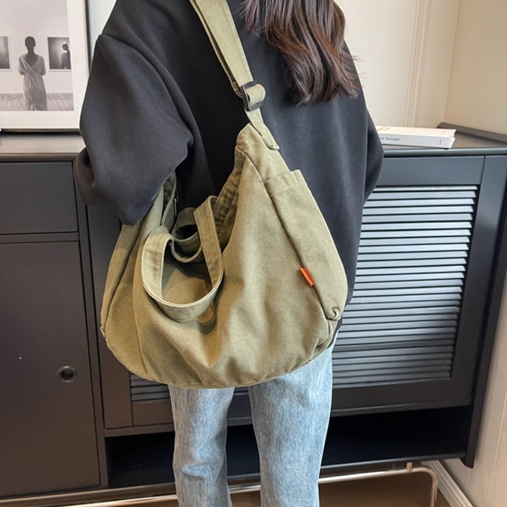 Yokua Japanese Style Canvas Shoulder Bag Crossbody Bags Satchel for Women and Men