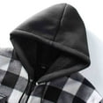 thumbnail image 5 of HAiming Fleece Lined Plaid Button down Jackets Drawstring Hooded Coat Long Sleeve Casual Outerwear with Pockets, 5 of 9