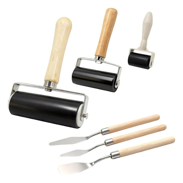 3 piezas de rodillos de goma para manualidades, pintura al óleo, herramienta para manualidades, impresión, regalos, pincel resistente, aplicador de