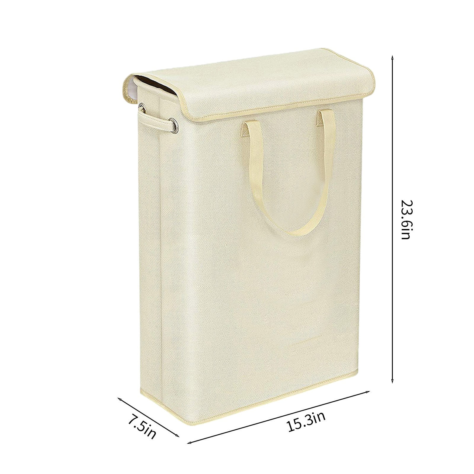 XiYing 45L Tall Thin Laundry Hamper with Lid, Handles, and Lining, Narrow Storage Basket for Dirty Clothes, 60X39X19Cm, for Bathroom Bedroom Dorm, 1 Count
