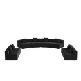 thumbnail image 4 of Newest 8-Seat Curved Symmetrical Modular Chenille Sectional Sofa with 8 Pillows and No Assembly, Black, 4 of 7