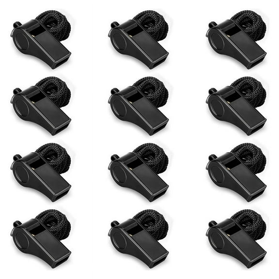 12PCS Sports Whistles with Lanyard, Loud Crisp Sound Whistle Ideal for Coaches, Referees, Officials