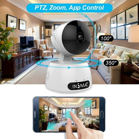 Kick Monitoring System On Clearance INSMA White 1080P HD Home Network Video Camera Wi-Fi Video Baby Monitor, Baby Monitoring System, Wi-Fi Camera ()