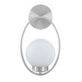 thumbnail image 5 of Aspen Creative 62708-09-1, 1-Light Wall Sconce / 8" W x 14" H x 7-1/2" E, Satin Nickel Finish w/ Opal Glass, Bulb Not Included, 5 of 8