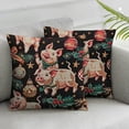 thumbnail image 3 of BANET Square Pillow s Cushion s, Cute Christmas s Gift of 2 Pillowcases Home Decorative for Sofa , No Insert 24x24in, 3 of 7