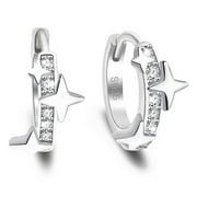 EVELYNI Star Hoop Earrings for Women Girls - Sterling Silver Stars Earrings for Teens Hypoallergenic Minimalist Star Shaped Huggie Hoop Earrings for Sensitive Ears Dainty Earrings Gifts for Christmas Birthday