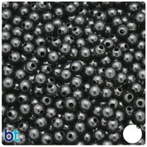 BeadTin Black Opaque 5mm Round Plastic Beads (700pcs)