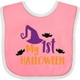 thumbnail image 3 of Inktastic My First Halloween, Witch Hat, Pointy Hat, Bats Boys or Girls Baby Bib, 3 of 4