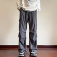 thumbnail image 5 of Pantalones cargo de pana nuevos de 2024 para hombre, pantalones holgados de pierna ancha estilo vintage Y2K, pantalones casuales rectos de calle verde, pantalones para hombre, 5 of 5
