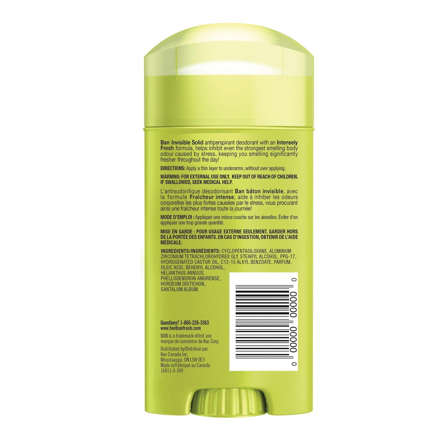 Ban Invisible Solid Antiperspirant Deodorant - Sweet Surrender, 73g | Made in Canada