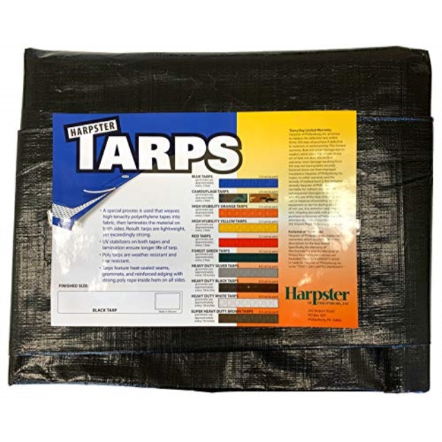 6 X 8 FT Silver//Black 3-Pack 16MIL Thick Commercial Multi Purpose Waterproof Poly Tarp Cover
