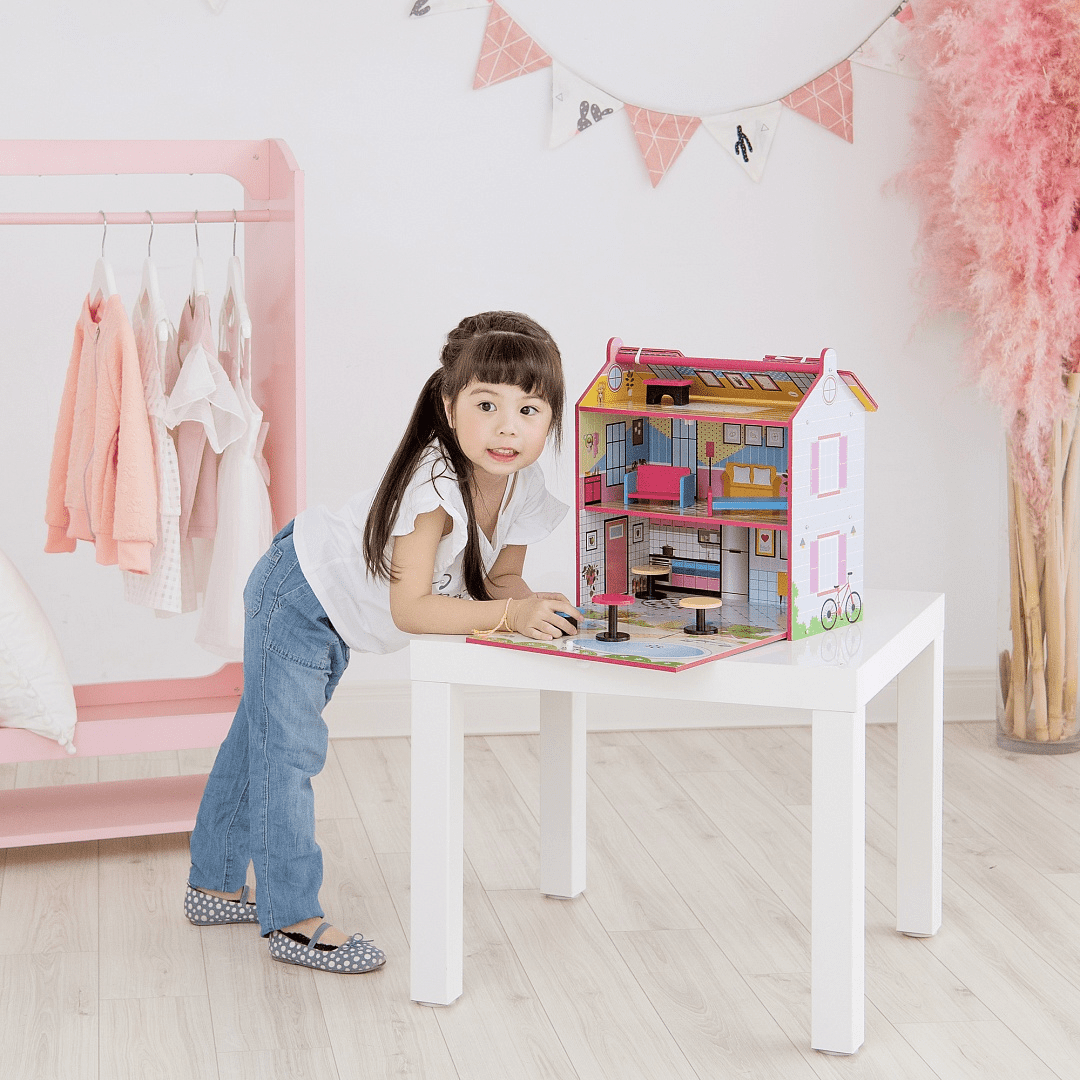 teamson kids hand carry fairy doll house with 7 accessories