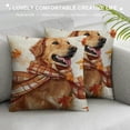 thumbnail image 3 of Qinduosi Fall Pillow Cover Golden Dog Decorations Thanksgiving Autumn Farmhouse Seasonal Decor Cushion Case for Sofa Couch White, 3 of 5