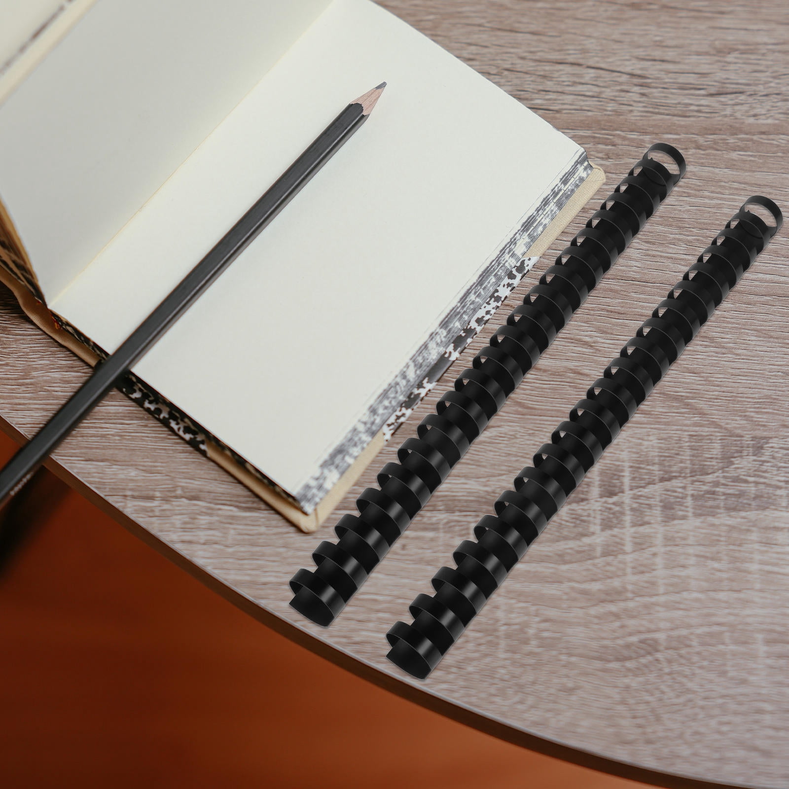 MLINS 1 Box of 50pcs Ring Sticks with 21 Rings Plastic Comb Bindings Loose-leaf Book Text Binding(22mm Black)