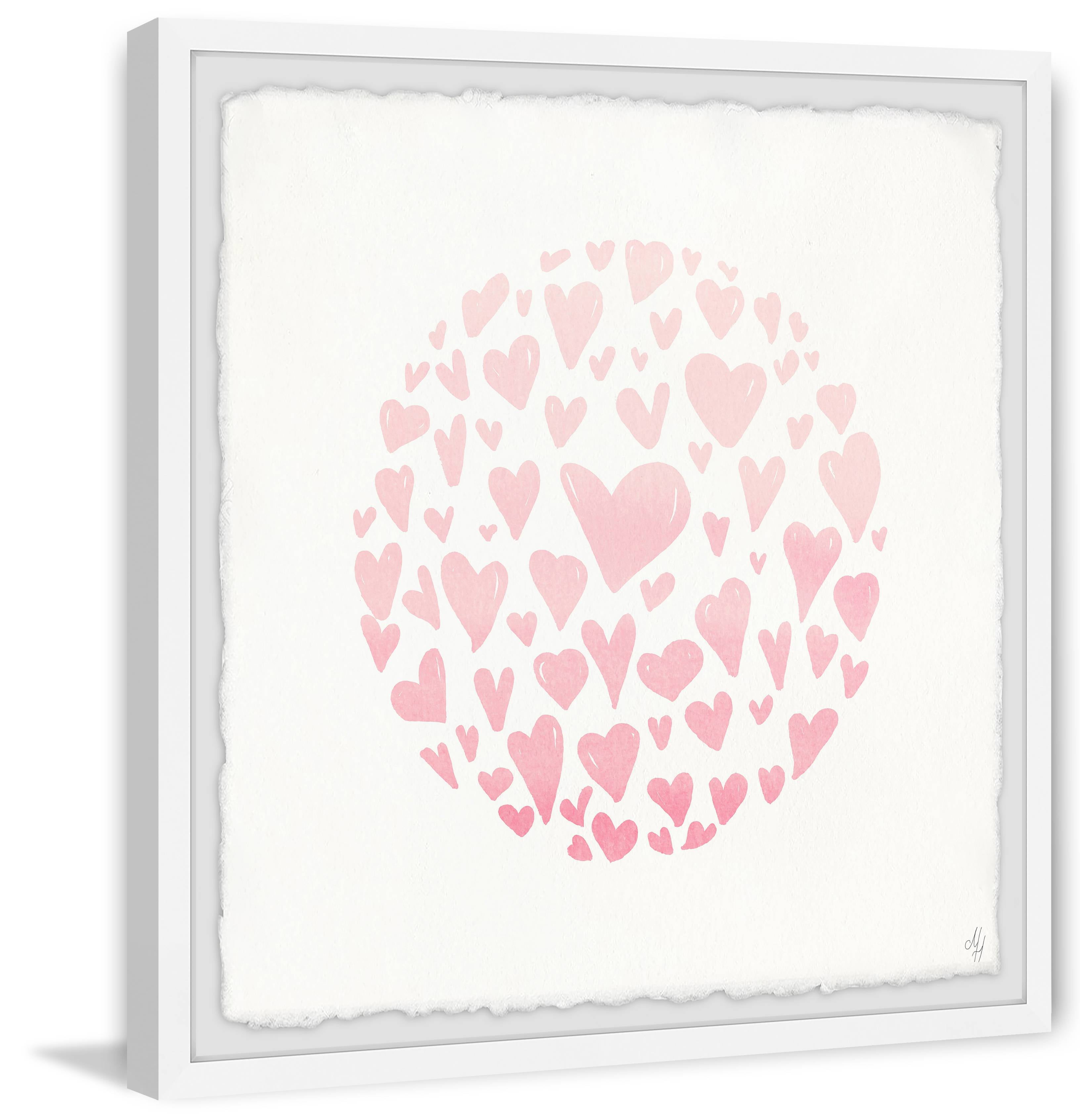 Marmont Hill Pink Circle Hearts Framed Wall Art