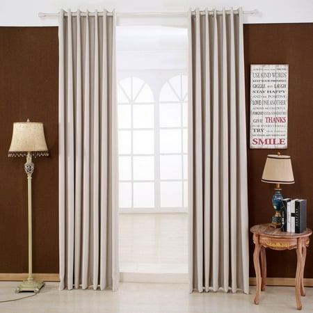 VIVOHOME 2 Panels Blackout Grommet Window Curtains - Beige ...