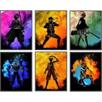 Anime Poster Pack Teens Posters Bedroom Art - Room Decor Give Boy Gifts Canvas Wall Art Paintings Canvas HD Picture prints Set of 6 Unframed 8X10in