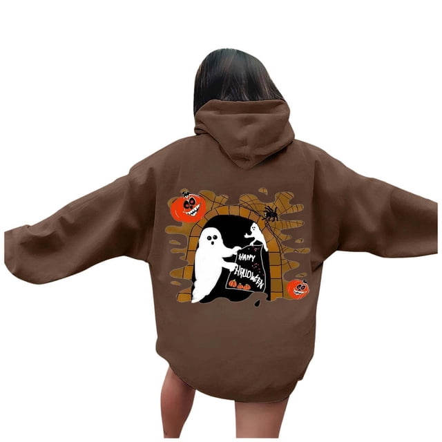 WEAIXIMIUNG Robe Sweat-Shirt Grande Taille 3X Sweat à Capuche Imprimé Lettre pour Femmes Manches Longues avec Poches
