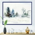 thumbnail image 2 of Designart 'Christmas Minimalistic Snow and Forest Landscape' Lake House Framed Canvas Wall Art Print, 2 of 4