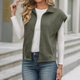 thumbnail image 4 of TIANZEN Knit Zip Front Vest Sleeveless Oversized Outerwear With Side Pockets Casual Layering Cardigan Two Vest Denim Vest Sweater Sleeves Juniors Flannel Vest, 4 of 5